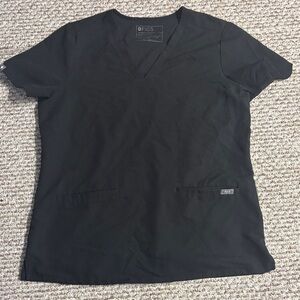 FIGS Classic Black V-Neck Scrub Top